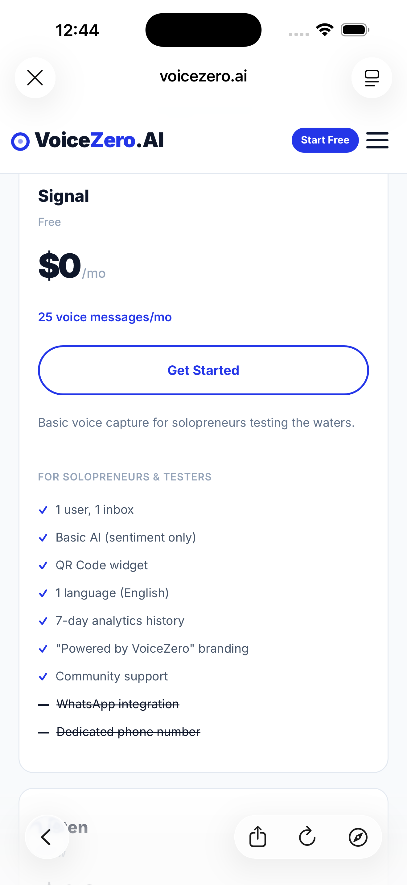 Pricing — Signal plan